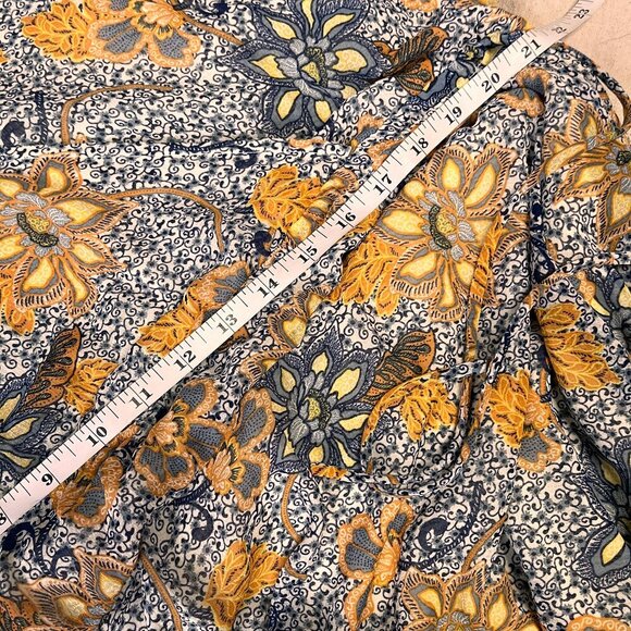 New Free People Teegan Floral Wrap Mini Dress Blue Golden White S Boho Chic - Picture 11 of 15